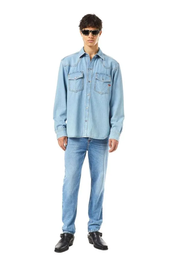 Diesel Docean Western Shirt Medium Blue Men Shirts