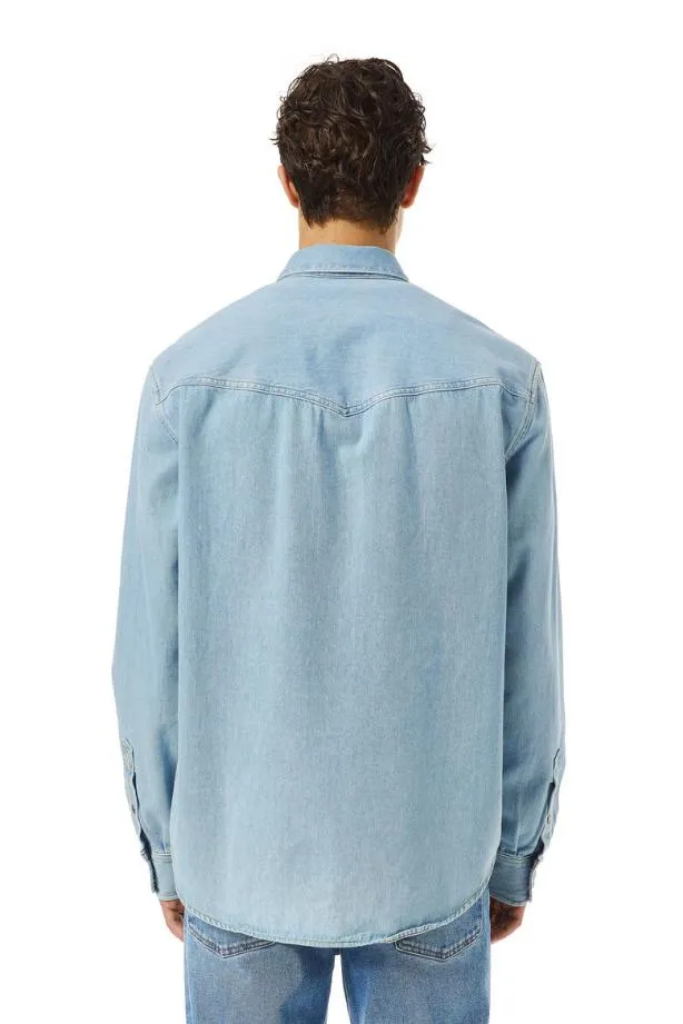 Diesel Docean Western Shirt Medium Blue Men Shirts