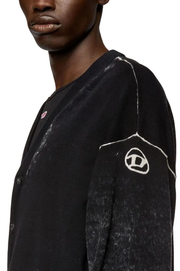 Diesel Klarencecardiganb Black Men Knitwear