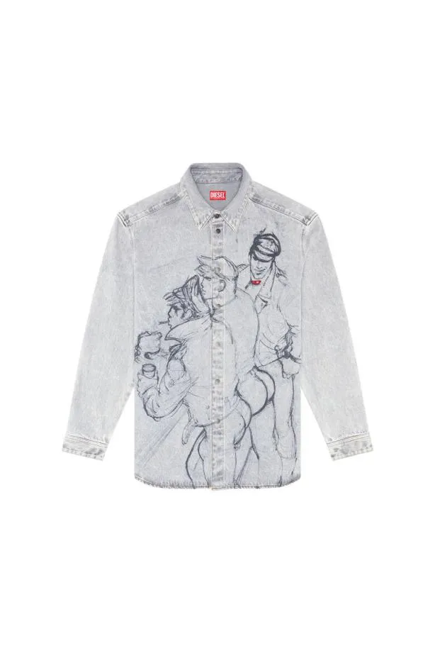 Diesel Prdsimplyover Grey MenWomen Shirts