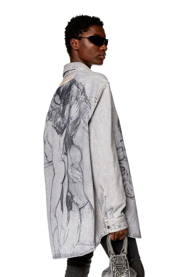 Diesel Prdsimplyover Grey MenWomen Shirts