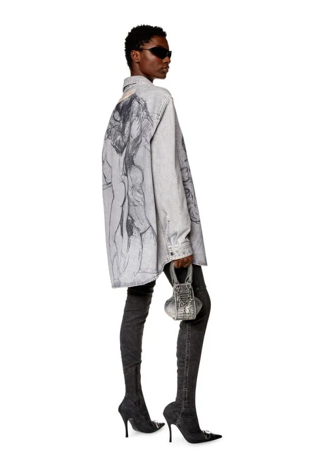 Diesel Prdsimplyover Grey MenWomen Shirts