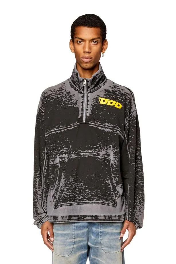 Diesel Salute Black Men Sweatshirts and Hoodies