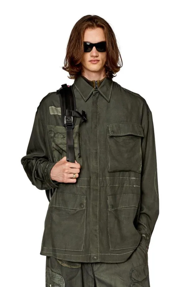 Diesel Sdew Military Green Men Shirts