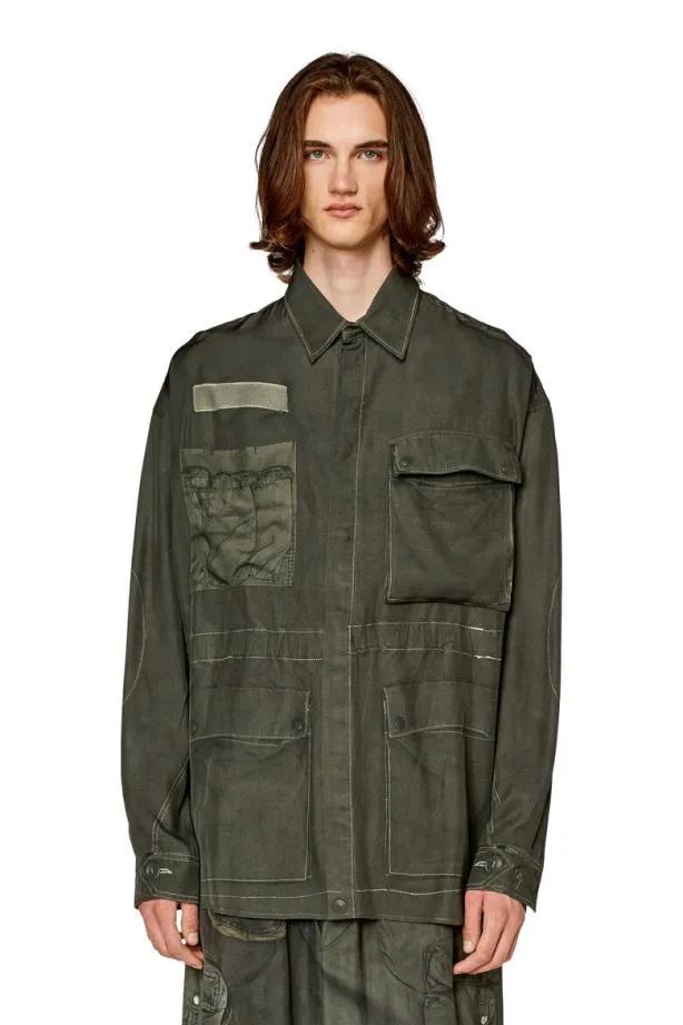 Diesel Sdew Military Green Men Shirts