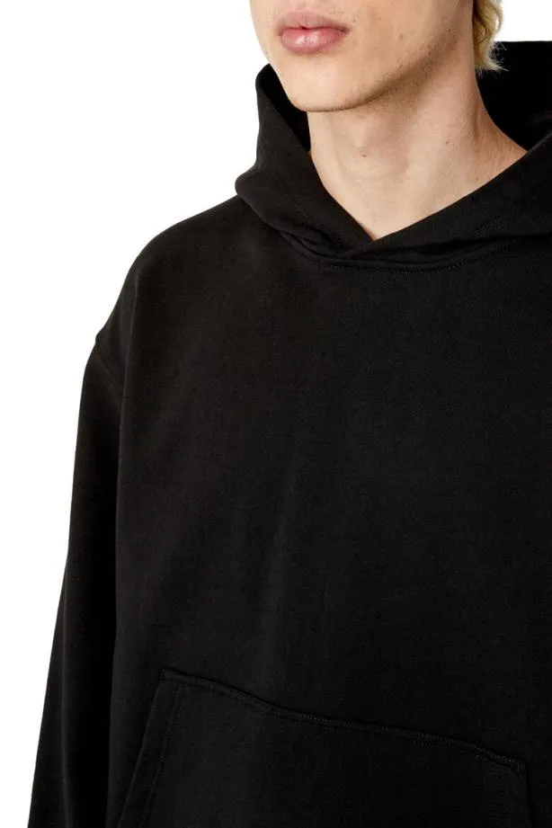 Diesel Smacshoodmegoval Black Men Sweatshirts and Hoodies