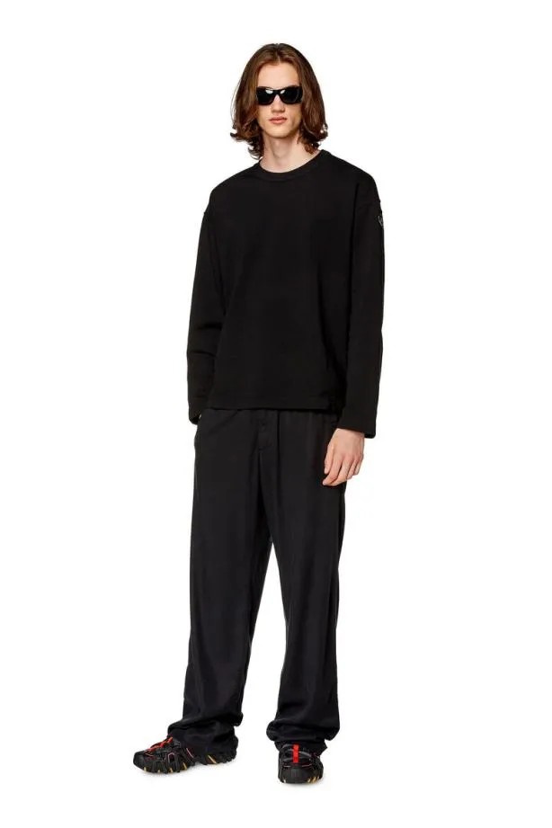 Diesel Smacsisod Black Men Sweatshirts and Hoodies