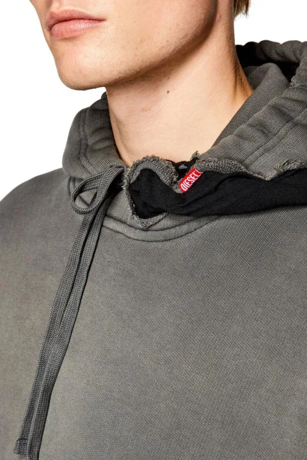 Diesel Smacsrothood Grey Men Sweatshirts and Hoodies