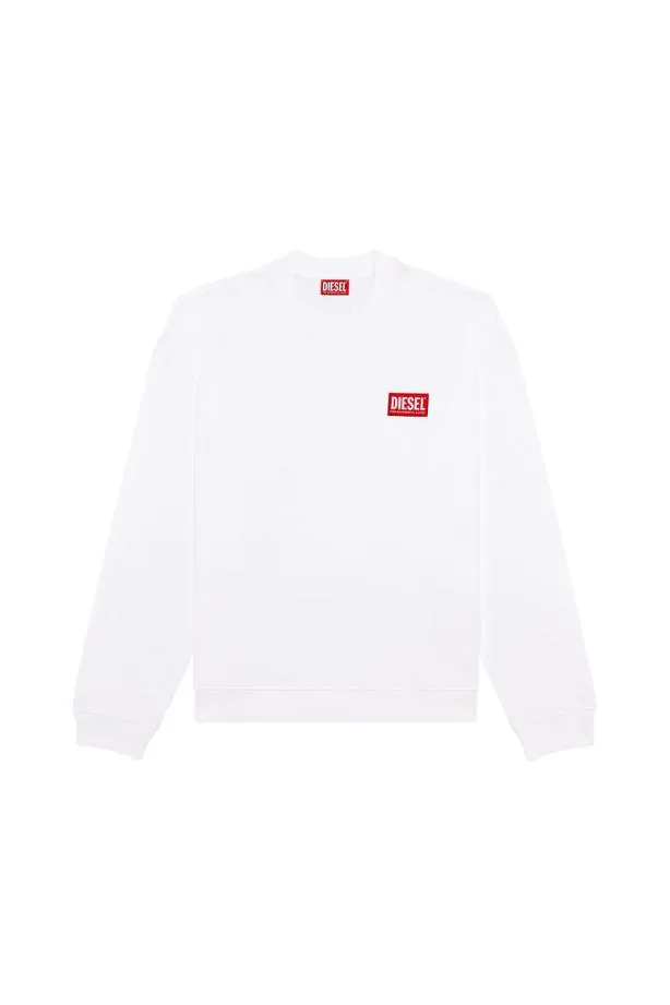 Diesel Snlabell1 White Men Sweatshirts and Hoodies