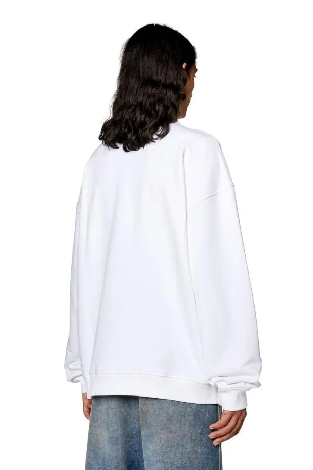 Diesel Snlabell1 White Men Sweatshirts and Hoodies