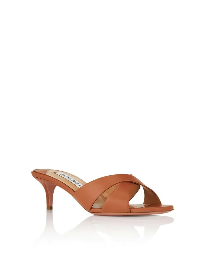 Divine Mule 50 Brown Women Aquazzura Sandals Divine Mule 50 Brown Women Aquazzura Sandals