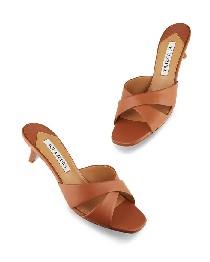Divine Mule 50 Brown Women Aquazzura Sandals Divine Mule 50 Brown Women Aquazzura Sandals