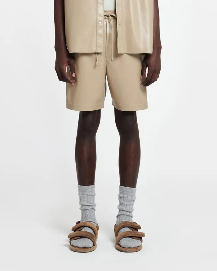 Doxxi Okobor AltLeather Shorts Ashy Taupe Men Nanushka Shorts