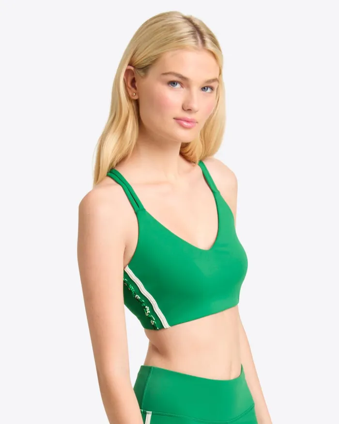 Draper James Crossback Sports Bra In Green Women Sport