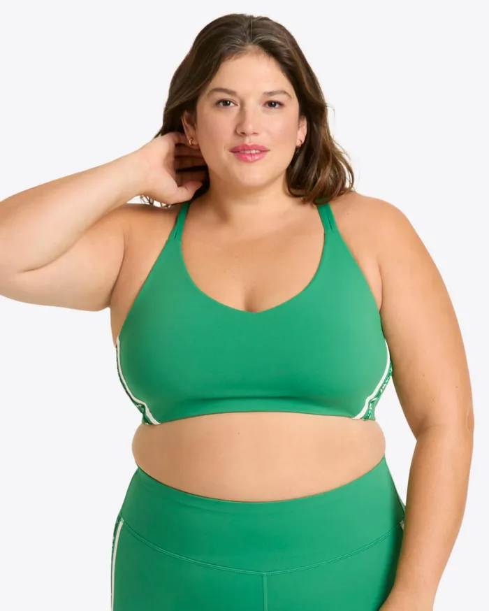 Draper James Crossback Sports Bra In Green Women Sport