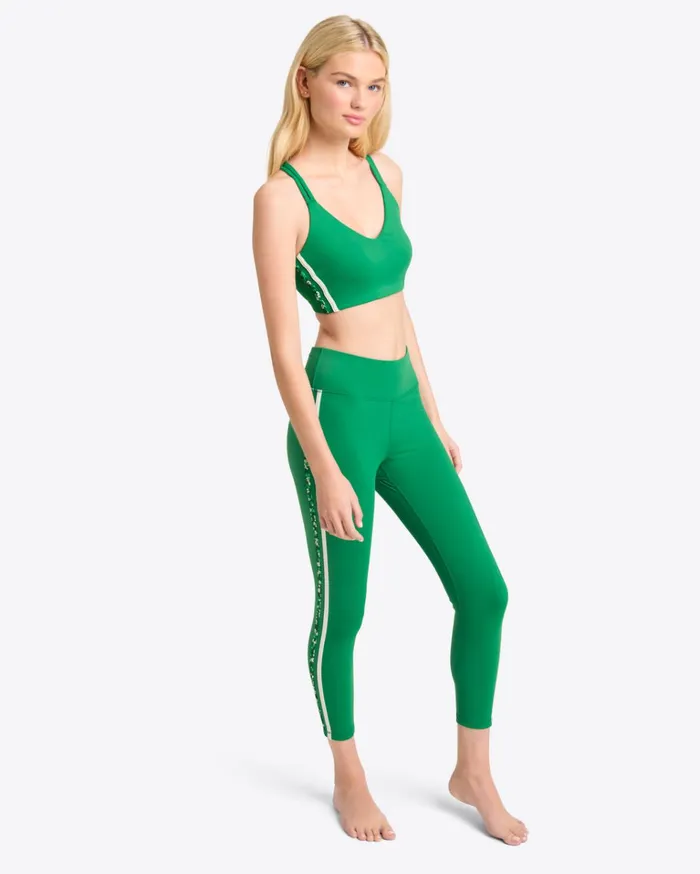 Draper James Crossback Sports Bra In Green Women Sport