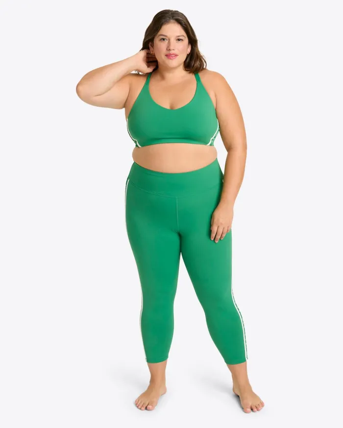 Draper James Crossback Sports Bra In Green Women Sport