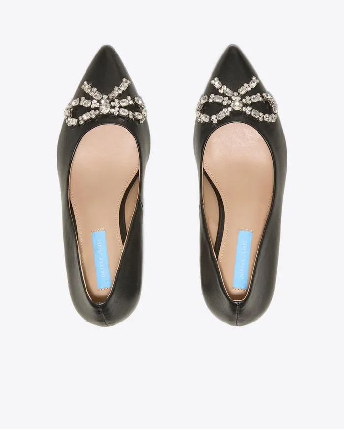 Draper James Ginny In Black Leather Women Heels