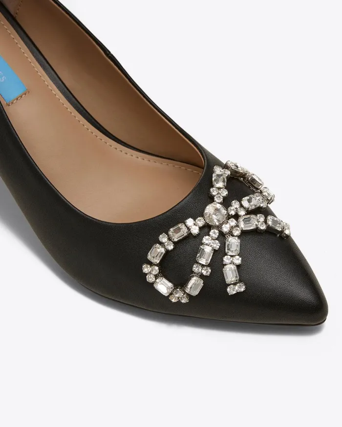 Draper James Ginny In Black Leather Women Heels