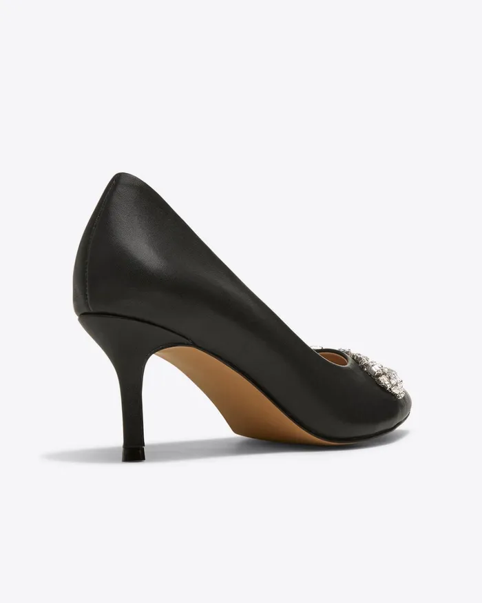 Draper James Ginny In Black Leather Women Heels