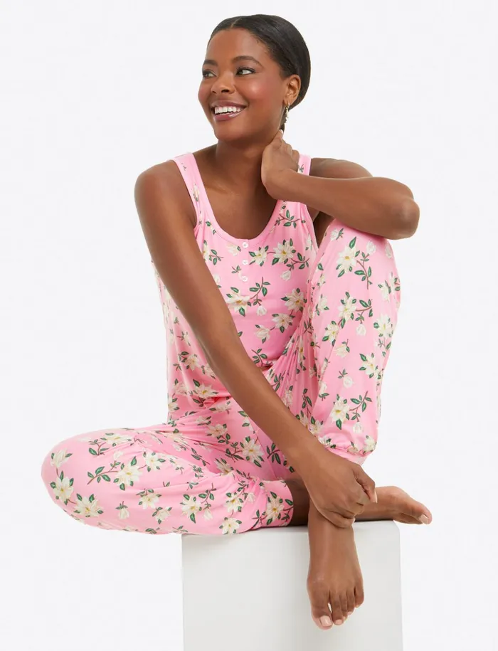 Draper James Hillary Pajama Set In Pink Magnolia Women Lounge and Pajamas