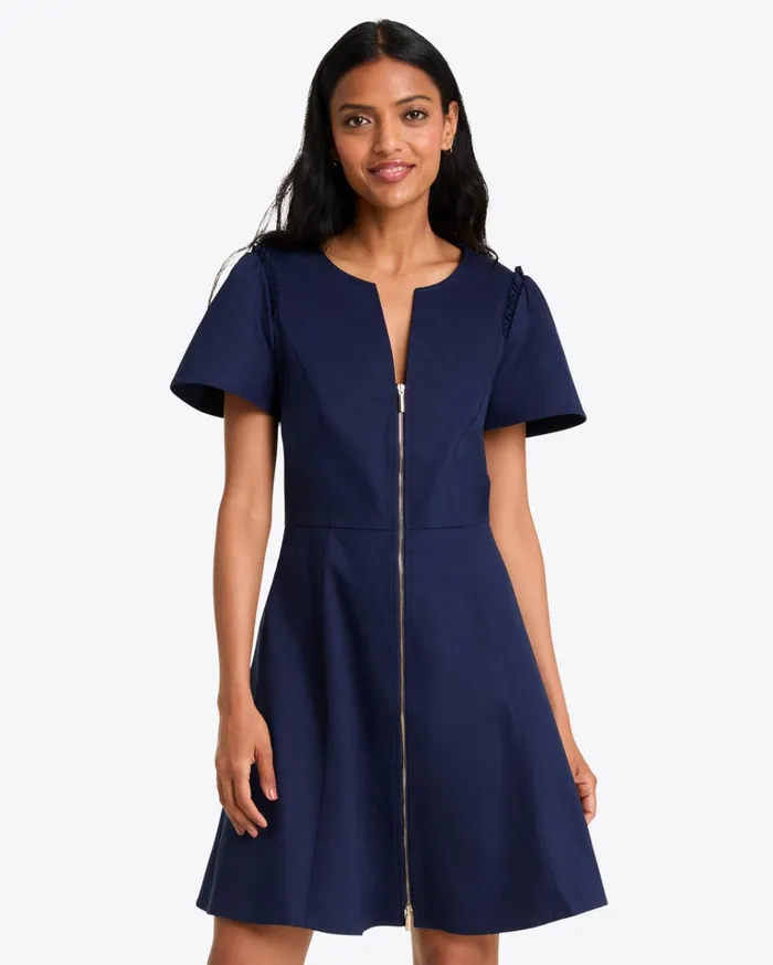 Draper James Mae Love Circle Dress In Navy Women Dresses