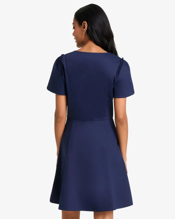Draper James Mae Love Circle Dress In Navy Women Dresses