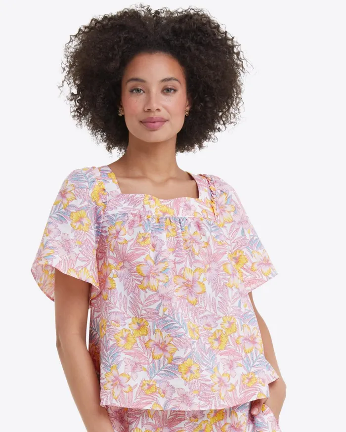 Draper James Maren Top In Lily Floral Women Tops