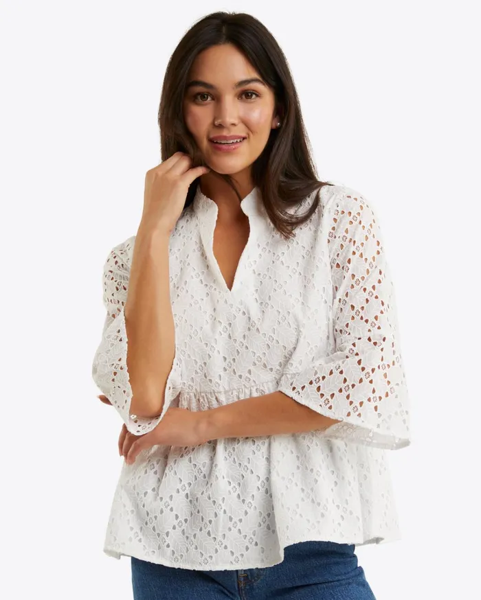 Draper James Maya Top In Eyelet Women Tops