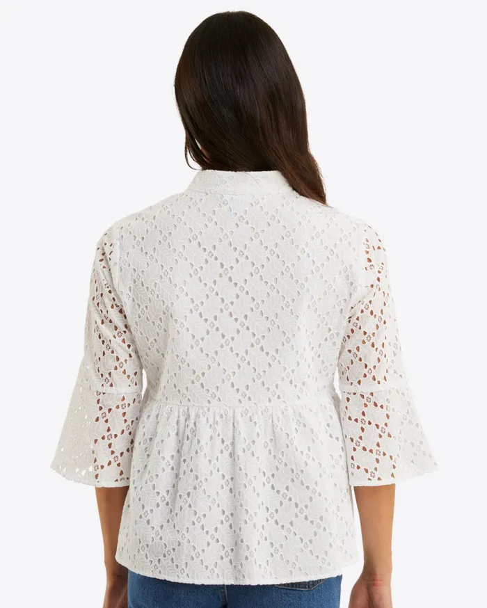Draper James Maya Top In Eyelet Women Tops