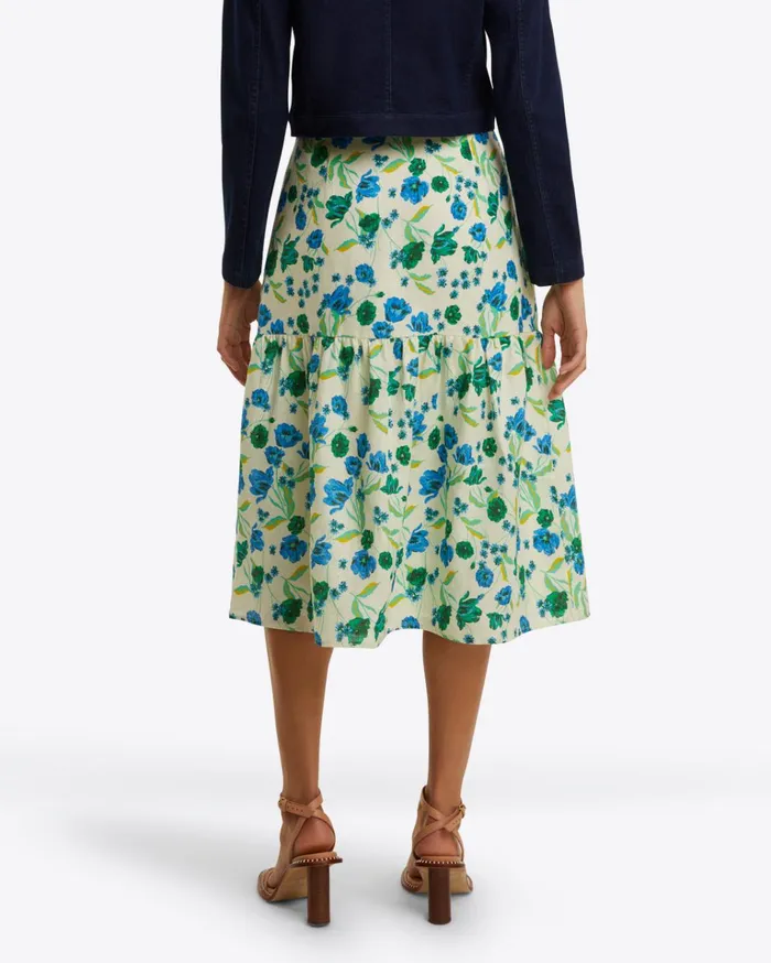 Draper James Midi Skirt In Linen Women Bottoms and Skirts