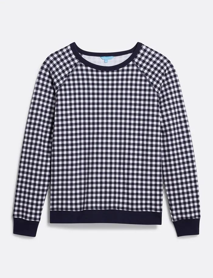 Draper James Natalie Sweatshirt In Gingham Women DJ X Tretorn