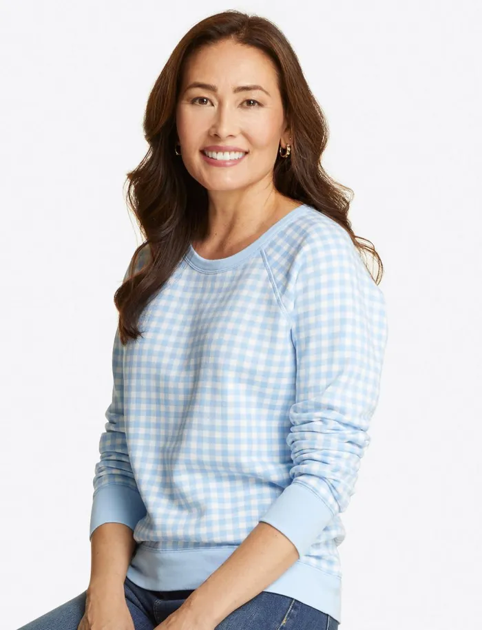 Draper James Natalie Sweatshirt In Gingham Women Lounge and Pajamas