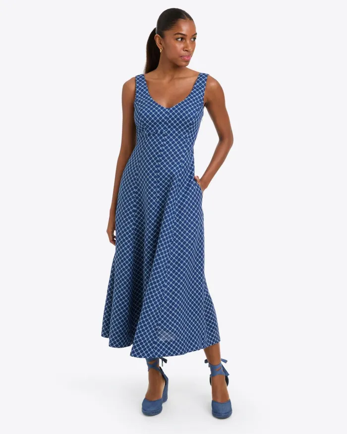 Draper James Opal Midi Dress In Linen Women Dresses