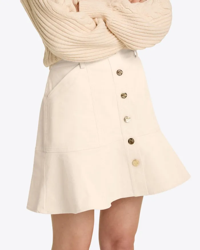 Draper James Peplum Mini Skirt In Stretch Corduroy Women Bottoms and Skirts