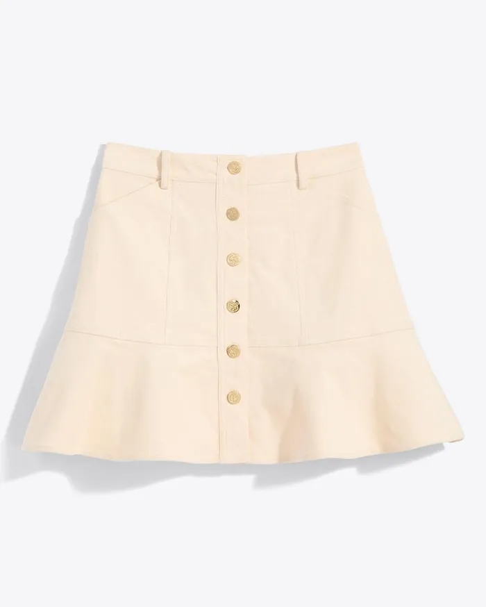 Draper James Peplum Mini Skirt In Stretch Corduroy Women Bottoms and Skirts
