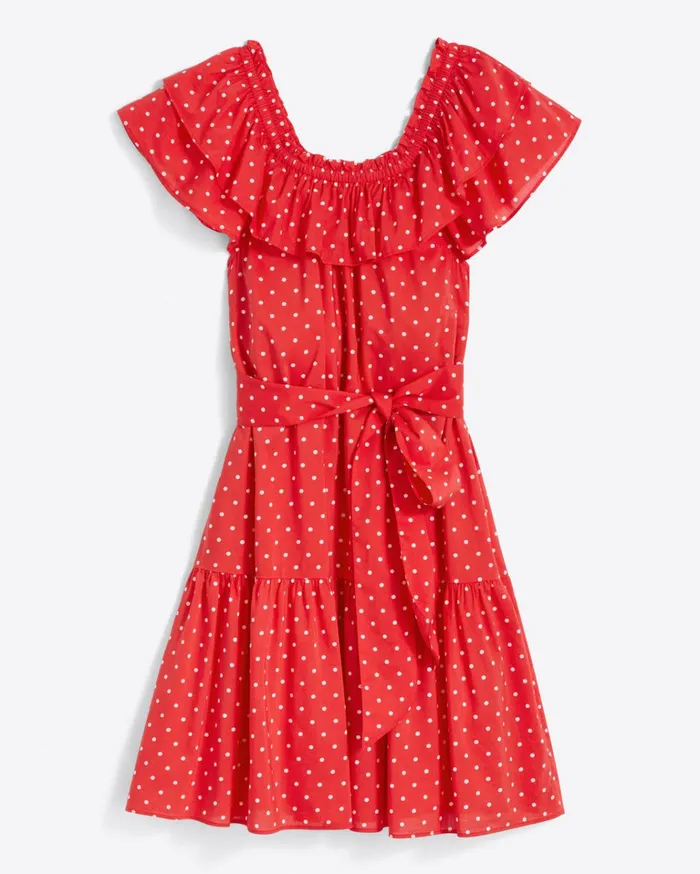 Draper James Sawyer Dress In Red Polka Dot Women Dresses