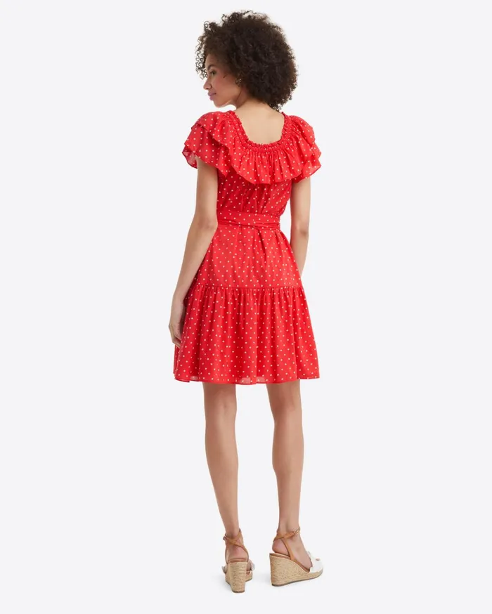 Draper James Sawyer Dress In Red Polka Dot Women Dresses