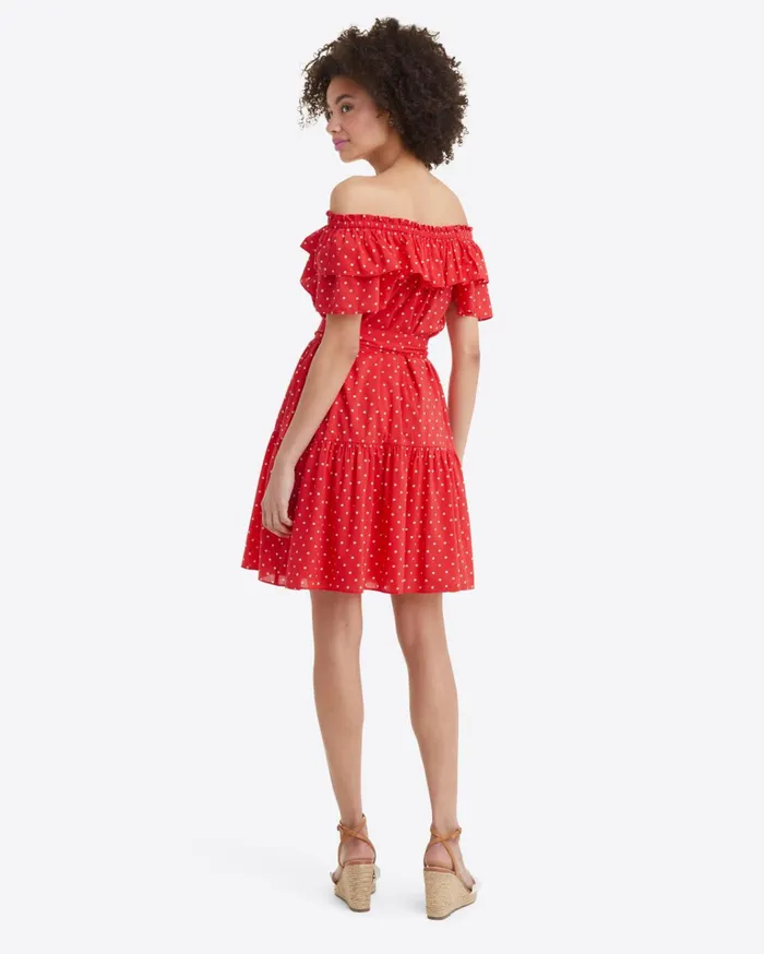 Draper James Sawyer Dress In Red Polka Dot Women Dresses