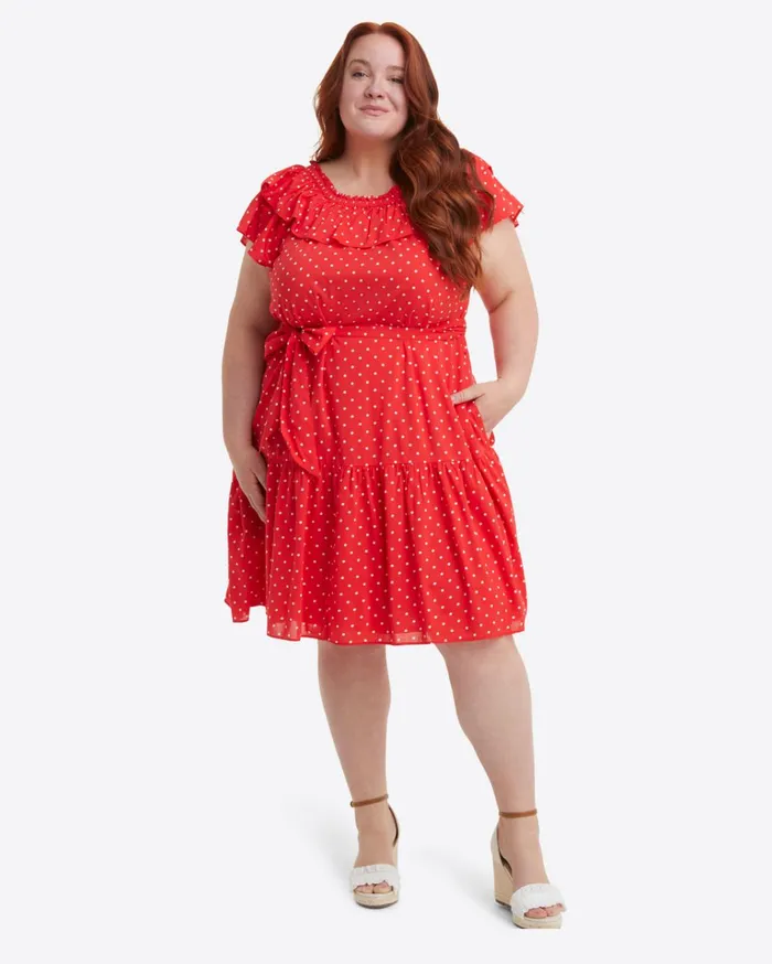 Draper James Sawyer Dress In Red Polka Dot Women Dresses
