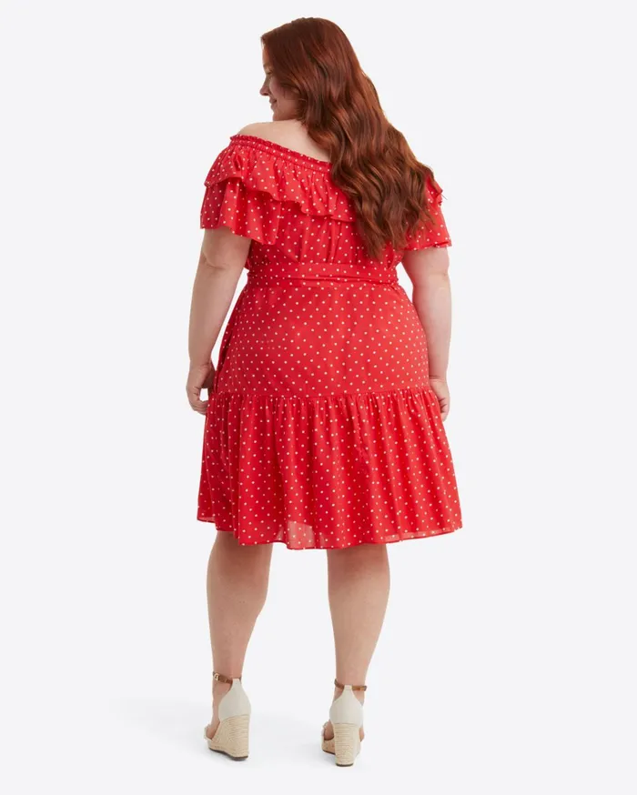 Draper James Sawyer Dress In Red Polka Dot Women Dresses