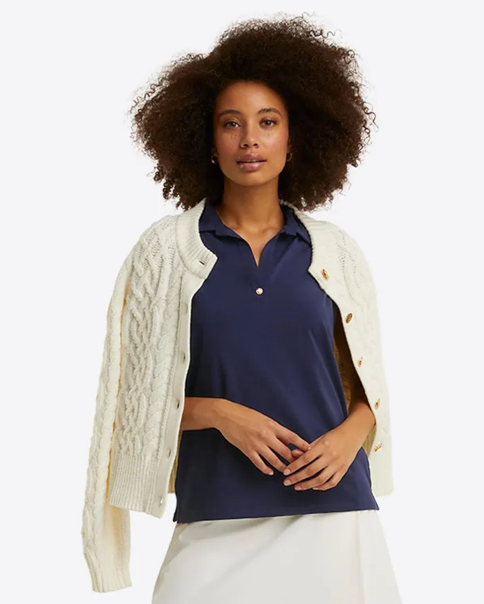 Draper James Sleeveless Sport Polo In Navy Women Tops