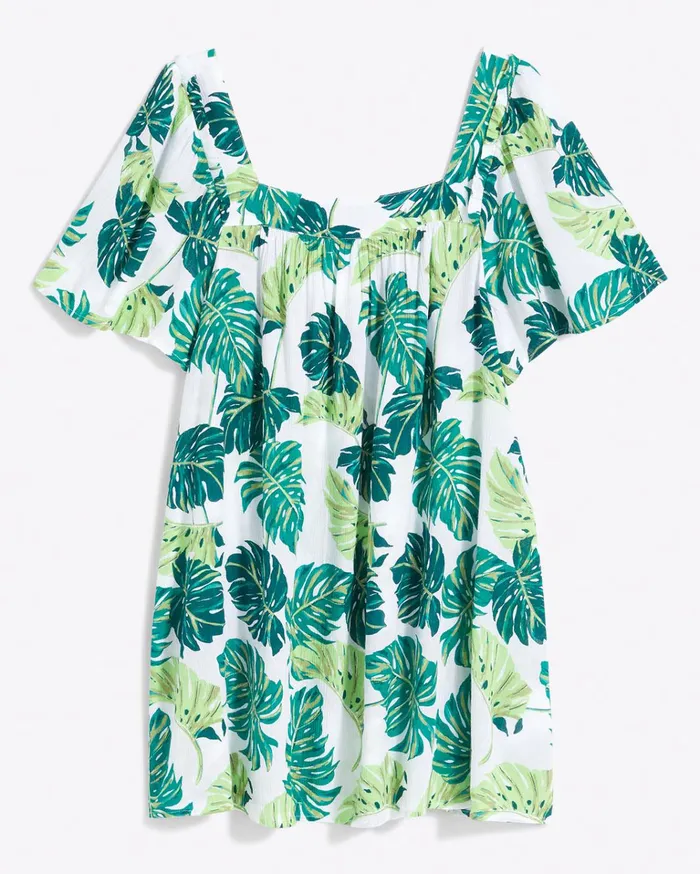Draper James Square Neck Dress In Monstera Floral Women Swim