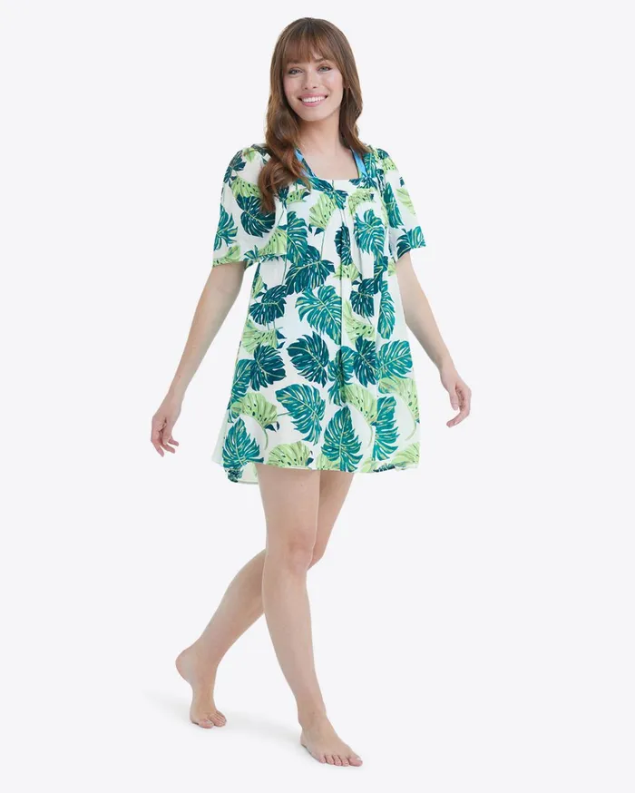 Draper James Square Neck Dress In Monstera Floral Women Swim