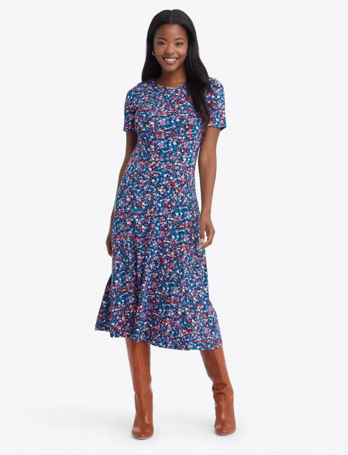 Draper James Tammy Midi TShirt Dress In Spring Ditsy Floral Women Dresses