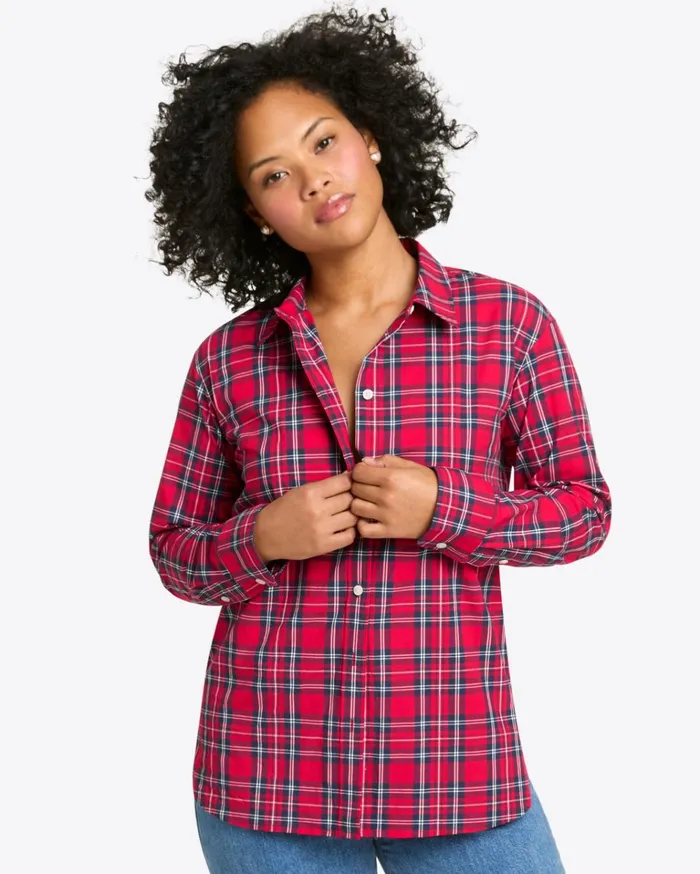 Draper James Tanner Buttondown Top In Angie Plaid Women Tops