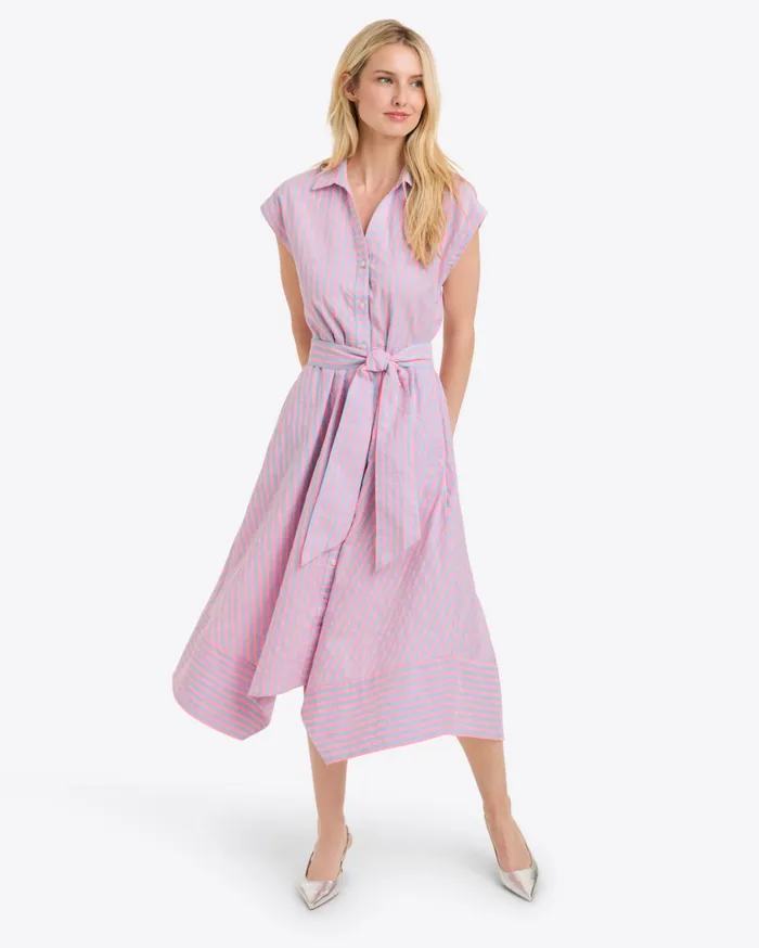 Draper James Trisha Handkerchief Dress In Seersucker Stripe Women Dresses