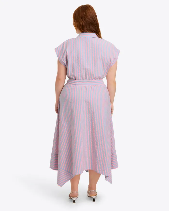 Draper James Trisha Handkerchief Dress In Seersucker Stripe Women Dresses
