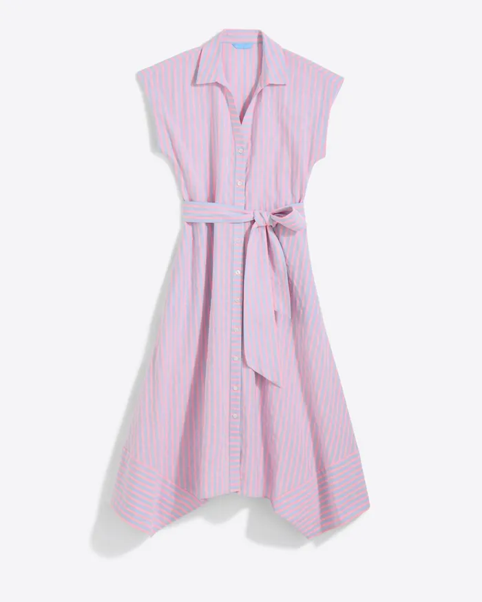 Draper James Trisha Handkerchief Dress In Seersucker Stripe Women Dresses