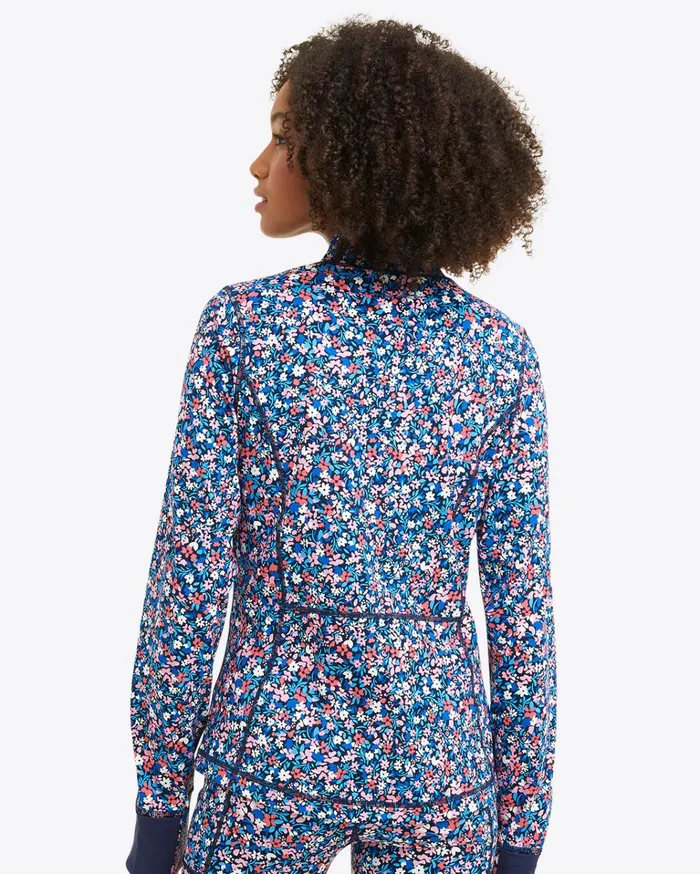 Draper James Warm Up Jacket In Allover Ditsy Floral Women Jackets and Outerwear